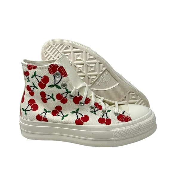 Converse Ctas Lift Platform Shoes High Sneakers White Canvas Women Size A08096C