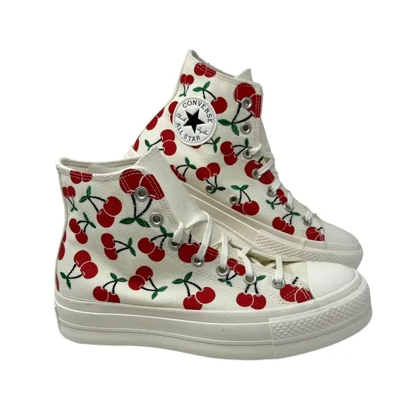 Converse Ctas Lift Platform Shoes High Sneakers White Canvas Women Size A08096C
