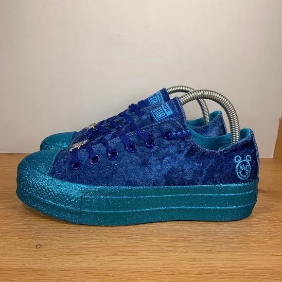 Converse CTAS Platform Miley Cyrus (Gnarly Blue) Velvet Glitter Sneaker Sz 6.5