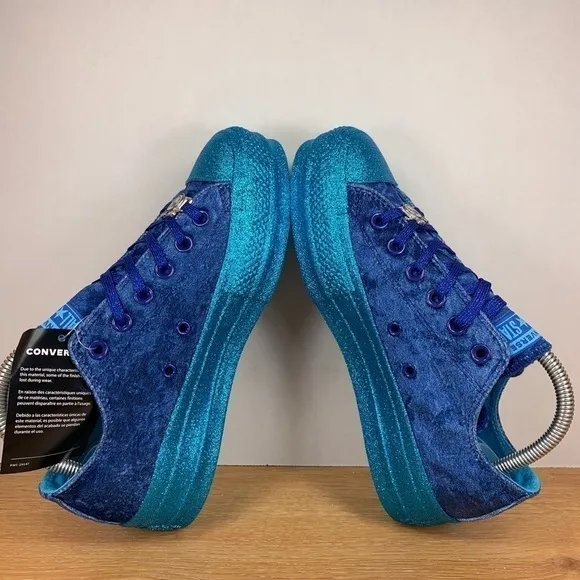 Converse CTAS Platform Miley Cyrus (Gnarly Blue) Velvet Glitter Sneaker Sz 6.5