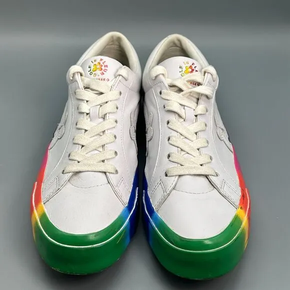 Converse Golf Le Fleur One Star Ox Rainbow Mens 13 White Shoes Sneakers Leather