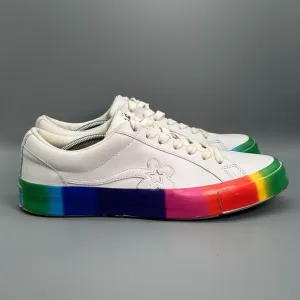 Converse Golf Le Fleur One Star Ox Rainbow Mens 13 White Shoes Sneakers Leather
