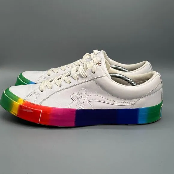 Converse Golf Le Fleur One Star Ox Rainbow Mens 13 White Shoes Sneakers Leather