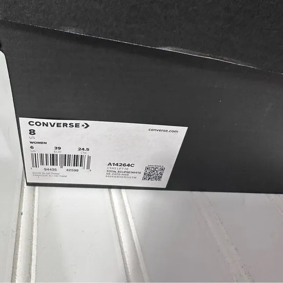 Converse Lift Platform Petite Petals high top shoes black women’s 8
