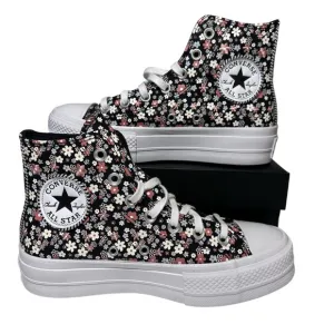 Converse Lift Platform Petite Petals high top shoes black women’s 8