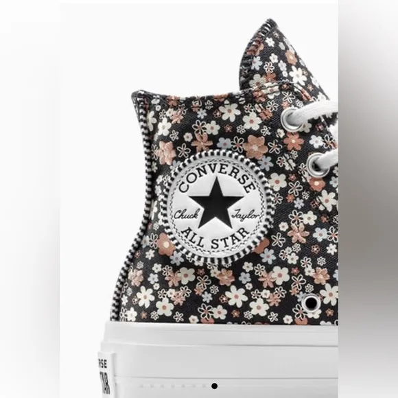 Converse Lift Platform Petite Petals high top shoes black women’s 8