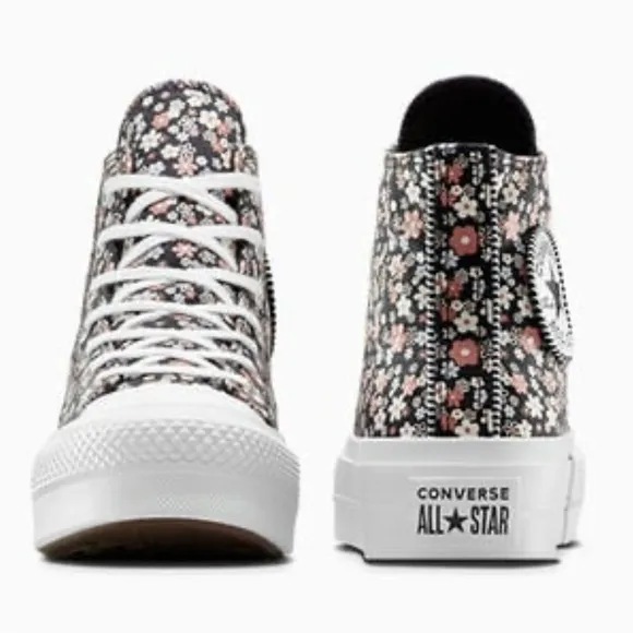Converse Lift Platform Petite Petals high top shoes black women’s 8