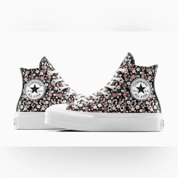 Converse Lift Platform Petite Petals high top shoes black women’s 8