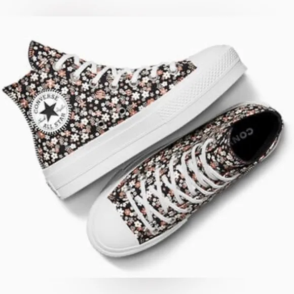 Converse Lift Platform Petite Petals high top shoes black women’s 8