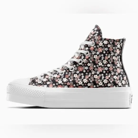 Converse Lift Platform Petite Petals high top shoes black women’s 8