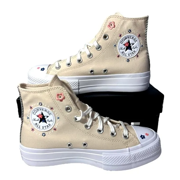 Converse Lift Platform Petite Petals High top shoes light dune women’s 7.5