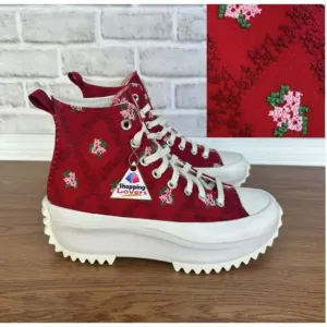 ⭐Converse Run Star Hike Platform 7 Mens Shoes Embroidered Floral Red A14885C New