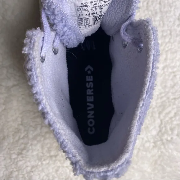Converse Run Star Hike Sherpa Farro Platform Shoes women Size 8.5 purple