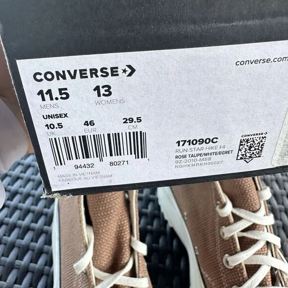 Converse Run Star Hike Tonal Marble - Rose Taupe Men's Shoes 171090C Size 11.5