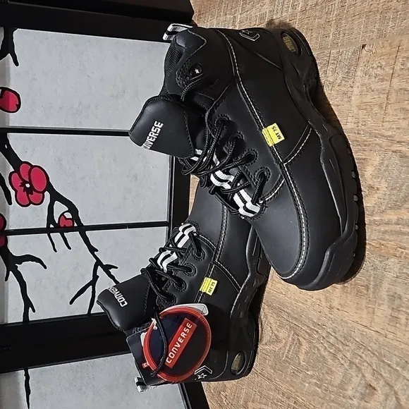 Converse Steel Toe Black Boots NWT Size 7