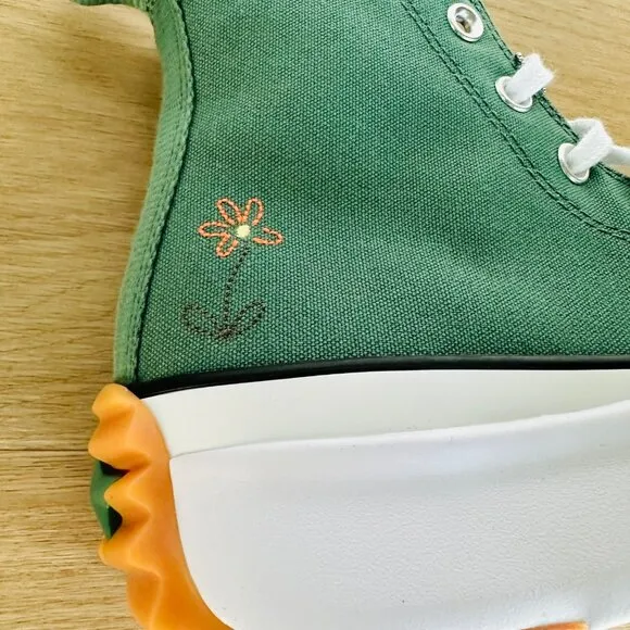 🤩Converse Sz 6 Men's Shoes Run Star Hike Platform Little Flowers Green A11562C