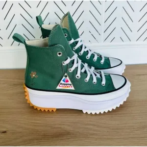 🤩Converse Sz 6 Men's Shoes Run Star Hike Platform Little Flowers Green A11562C