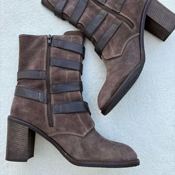 Cordani Brown Suede Distressed Tall buckle Italian Boots size 40 (10)