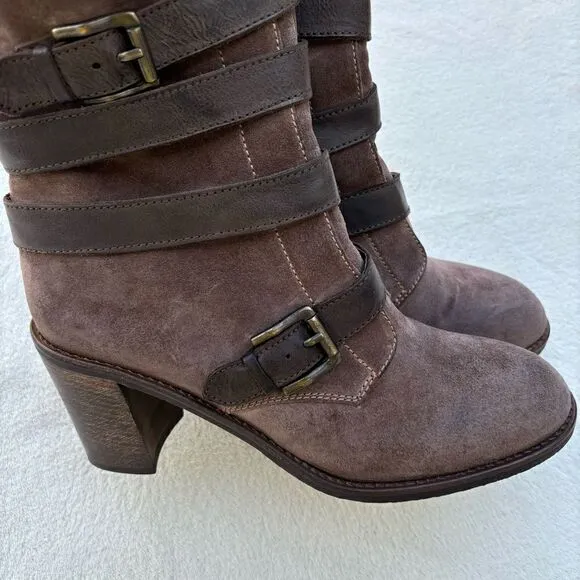 Cordani Brown Suede Distressed Tall buckle Italian Boots size 40 (10)