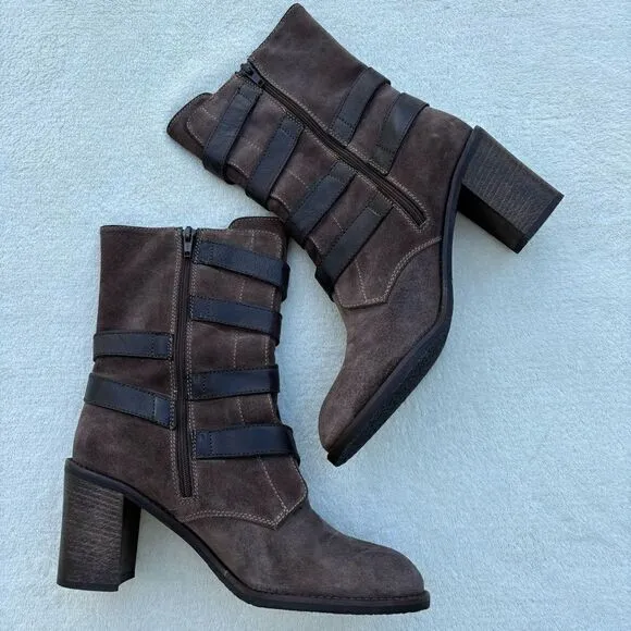 Cordani Brown Suede Distressed Tall buckle Italian Boots size 40 (10)