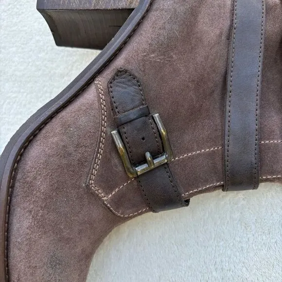 Cordani Brown Suede Distressed Tall buckle Italian Boots size 40 (10)