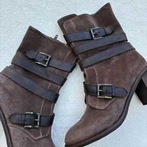 Cordani Brown Suede Distressed Tall buckle Italian Boots size 40 (10)