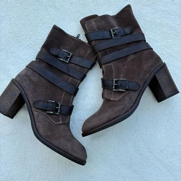 Cordani Brown Suede Distressed Tall buckle Italian Boots size 40 (10)