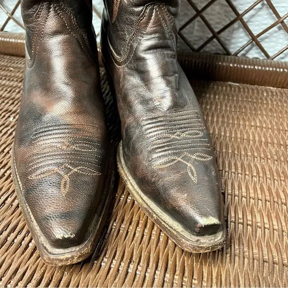 Corral Brown/Bronze Snip Toe Cowgirl 13Inch Heeled Boots Size 8.5M