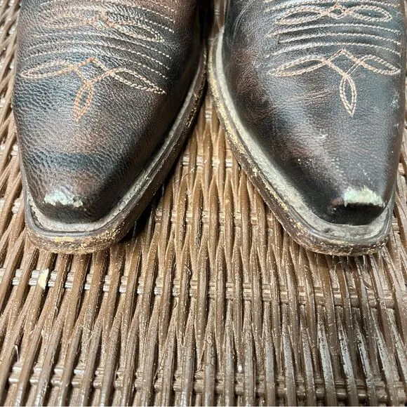 Corral Brown/Bronze Snip Toe Cowgirl 13Inch Heeled Boots Size 8.5M