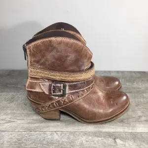 Corral Indie Spirit Cognac Mixed Straps Western Cowboy Leather Womens Boots 7 M