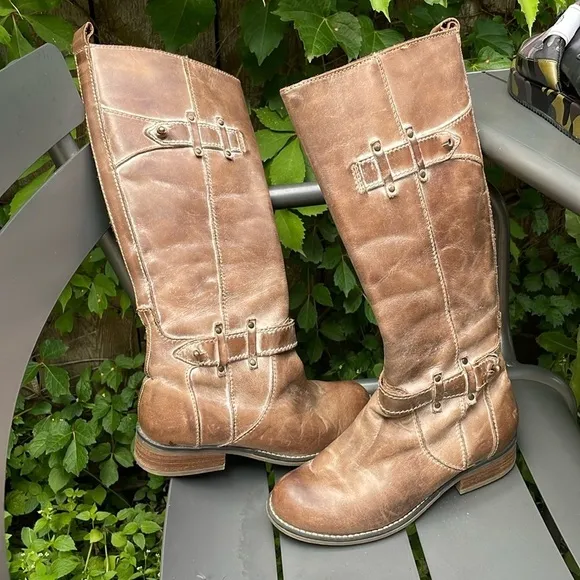 Corral Taupe Top Tall Equestrian Boots Size 6