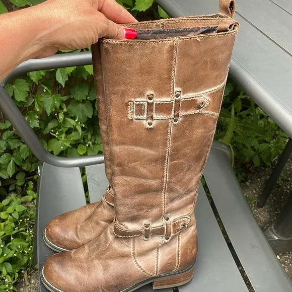 Corral Taupe Top Tall Equestrian Boots Size 6