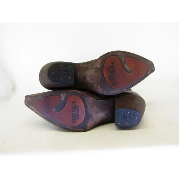 Corral Womens Size 8 M Brown Leather Inlay Cowboy Western Boots