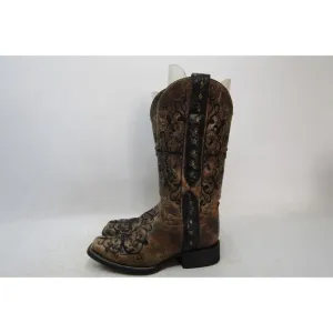 Corral Womens Size 8 M Brown Leather Studded Western Cowboy Boots