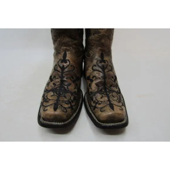 Corral Womens Size 8 M Brown Leather Studded Western Cowboy Boots
