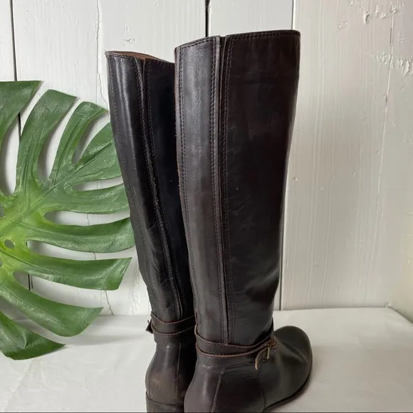 Corso Como Leather Brown Knee High Riding Boots