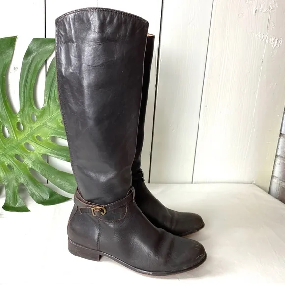 Corso Como Leather Brown Knee High Riding Boots