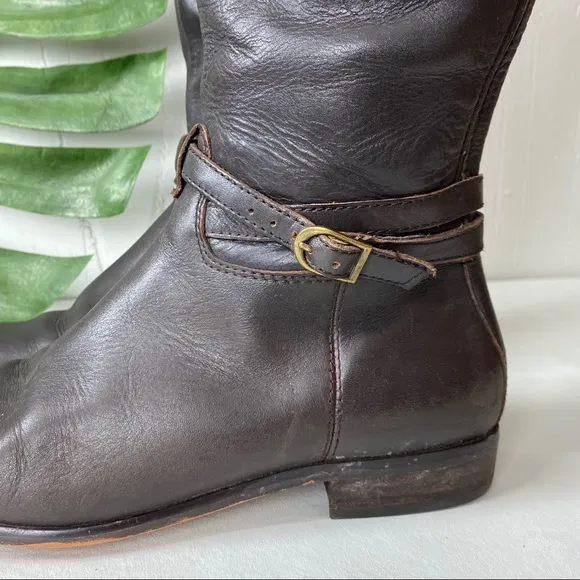 Corso Como Leather Brown Knee High Riding Boots