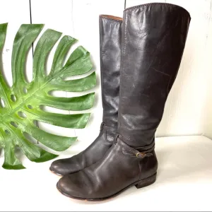 Corso Como Leather Brown Knee High Riding Boots