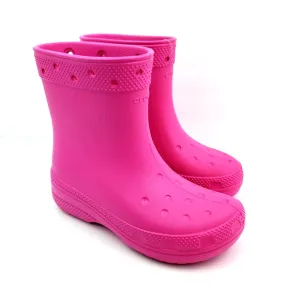 Crocs Classic Boot Girls Sz 3Y Pink Pull On Comfort Boots Shoes 208544-6UB