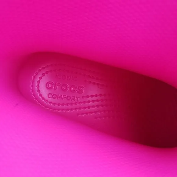 Crocs Classic Boot Girls Sz 3Y Pink Pull On Comfort Boots Shoes 208544-6UB