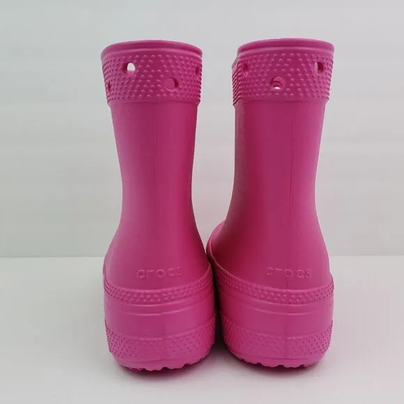 Crocs Classic Boot Girls Sz 3Y Pink Pull On Comfort Boots Shoes 208544-6UB