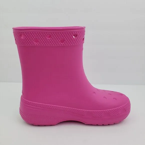 Crocs Classic Boot Girls Sz 3Y Pink Pull On Comfort Boots Shoes 208544-6UB