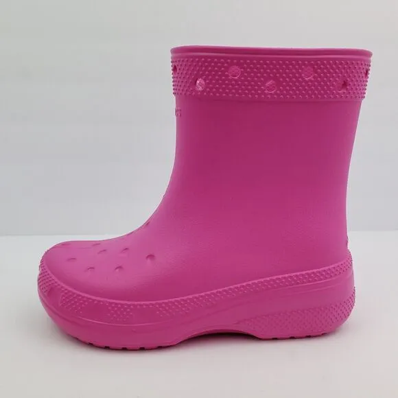 Crocs Classic Boot Girls Sz 3Y Pink Pull On Comfort Boots Shoes 208544-6UB