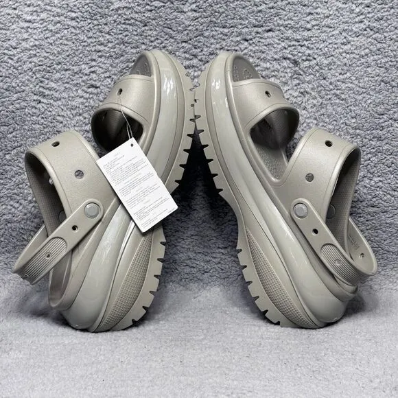 Crocs Mega Crush Mens Size 11 Sandals Shoes Elephant Gray Platform 207989-1LM