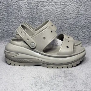 Crocs Mega Crush Mens Size 11 Sandals Shoes Elephant Gray Platform 207989-1LM