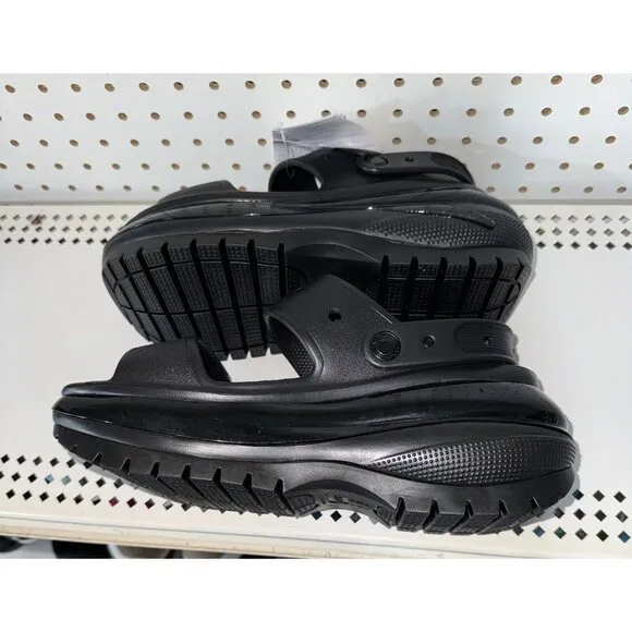Crocs Mega Crush Womens Platform Wedge Slingback Sandals Size 9 Black