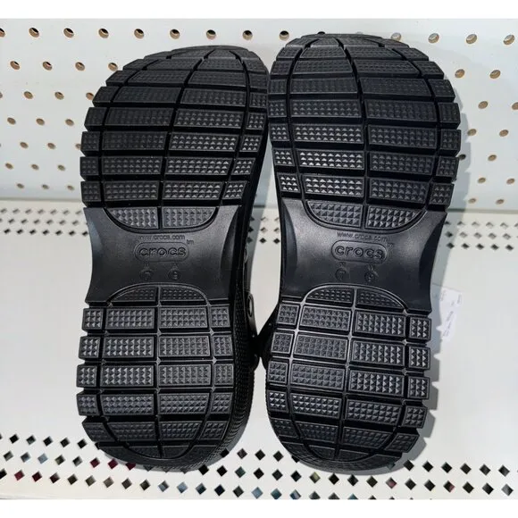 Crocs Mega Crush Womens Platform Wedge Slingback Sandals Size 9 Black