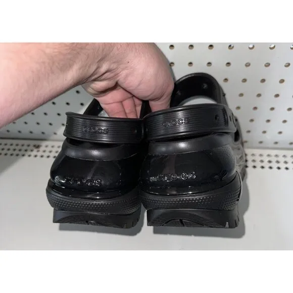Crocs Mega Crush Womens Platform Wedge Slingback Sandals Size 9 Black