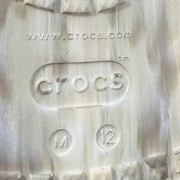 Crocs NWT Sz M12/W14 Bone Multi Classic Crush Platform Clogs